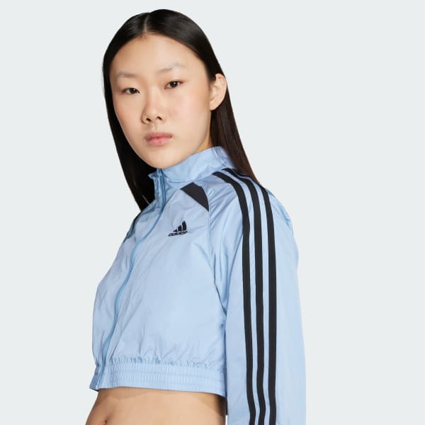 adidas Teamgeist Adicolor Cropped Track Top - Blue | Free Shipping