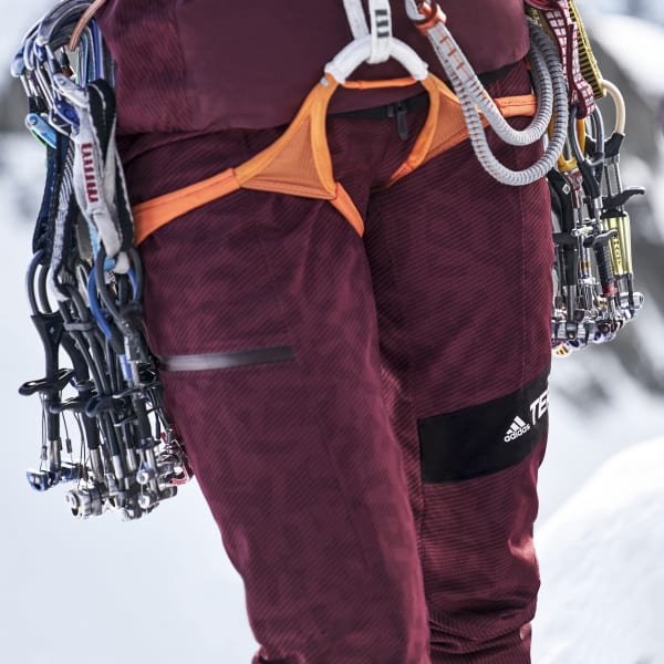 Bordowy Terrex Techrock Primeknit RAIN.RDY Pants