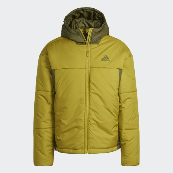 Grun BSC 3-Streifen Puffy Hooded Jacke