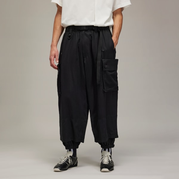 สีดำ กางเกงคาร์โกผ้าทวิลฟอก Y-3