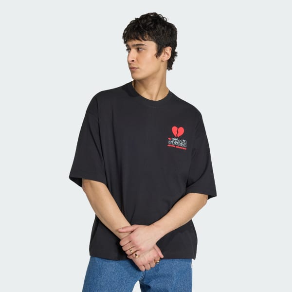 Sort V-DAY HEART BROKEN CAT GRAPHIC T-SHIRT