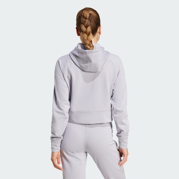 Gri AEROREADY Game and Go Full-Zip Fleece Kapüşonlu Üst