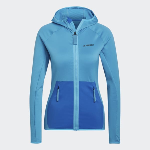 Niebieski Terrex Tech Fleece Lite Hooded Hiking Jacket 29546