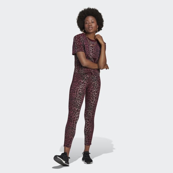 adidas FORMOTION Sculpt Croco 7/8 Leggings - Burgundy