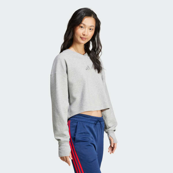 Gris Sweat-shirt col en V côtelé ALL SZN