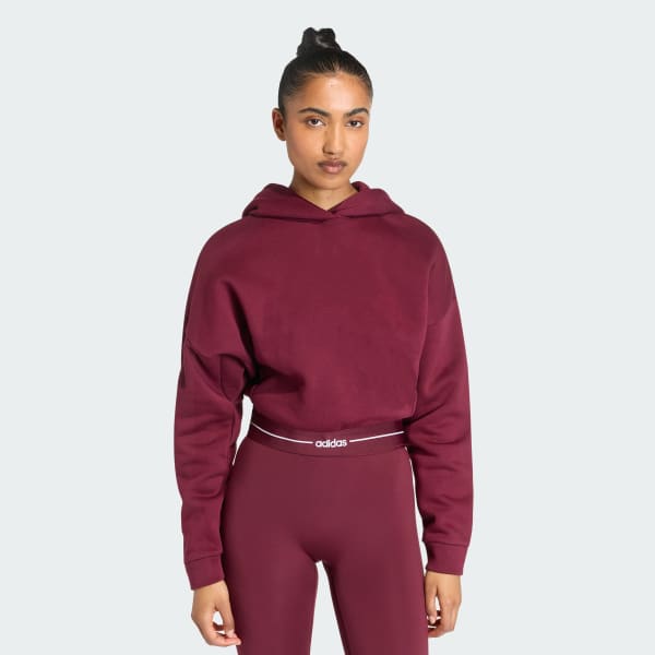 Weinrot Hyperglam Cropped Hoodie