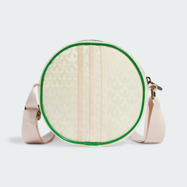 adidas Trefoil Monogram Jacquard Round Bag - White | Free