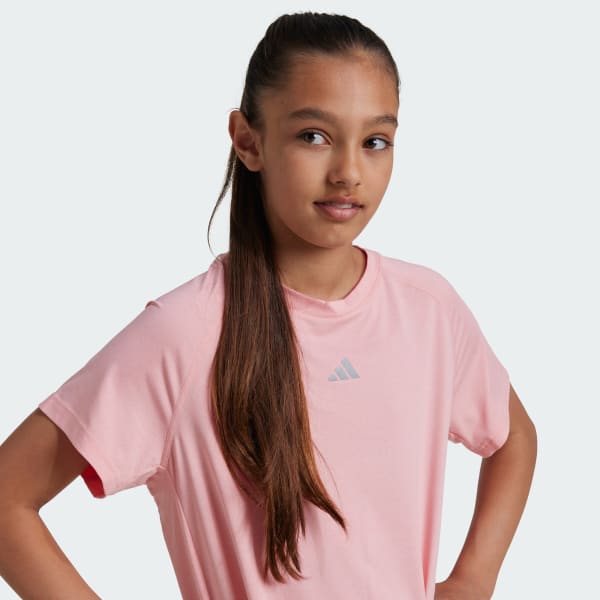 Girls pink adidas shirt top