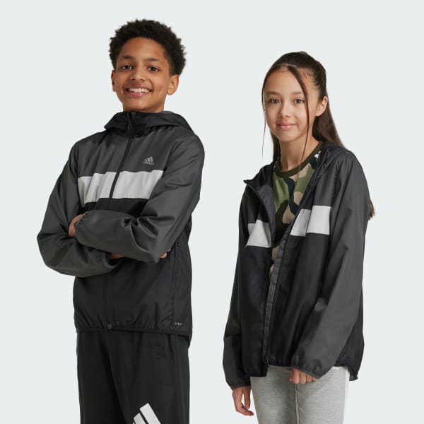 Grey adidas windbreaker deals
