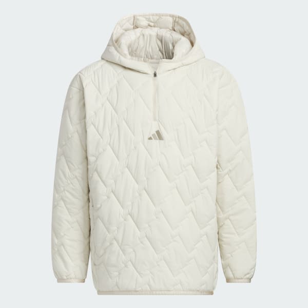 Beige 1/4 지퍼 패디드 풀오버 롱 슬리브