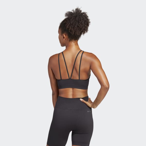 adidas Brassière adidas AEROKNIT Maintien léger - Noir