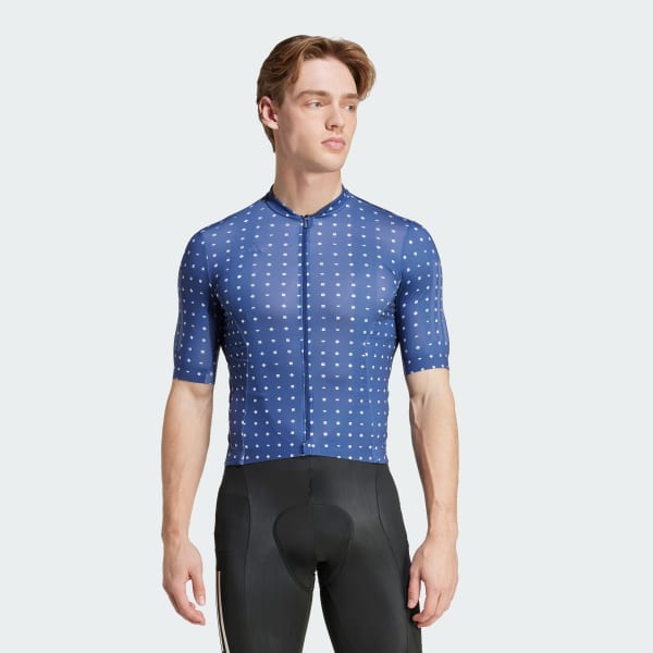 Blau Tempo 3-Streifen Sunshine Mosaic Radtrikot