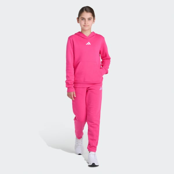 adidas 2-Piece Long Sleeve Fleece Pullover & Jogger Set - Pink