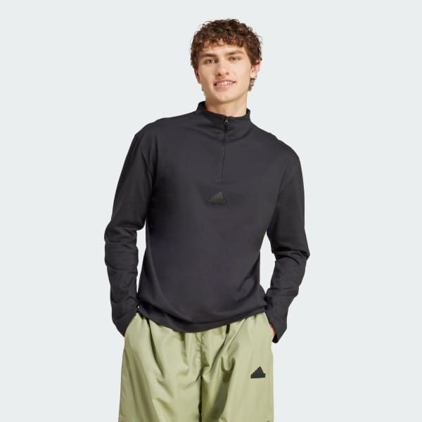 adidas adiClub Long Sleeve Zip Jersey - Black | adidas India