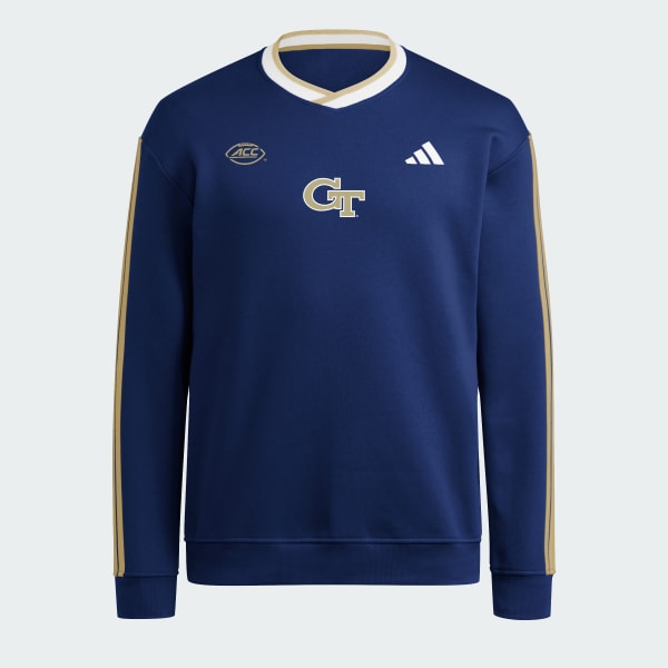 Georgia Tech Yellow Jackets 3-Stripes Fleece Jersey Crew