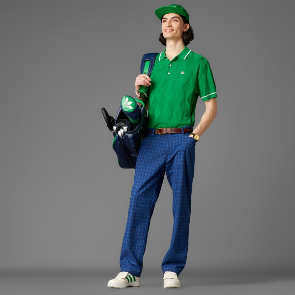 グリーン 【オリジナルスゴルフ】アーガイルニット 半袖ポロ