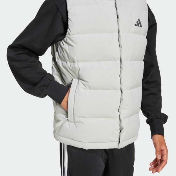 adidas Helionic CLIMAWARM Hooded Down Vest - Grey | Free