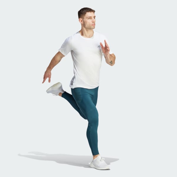 Hvit Run Icons 3-Stripes T-Shirt