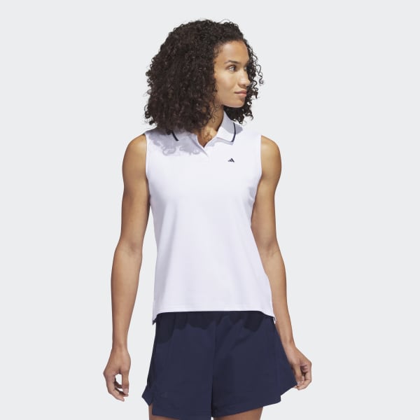 White Go-To Piqué Sleeveless Golf Polo Shirt