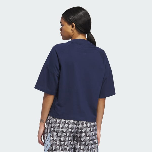 Blue adidas Basketball Boxy Tee