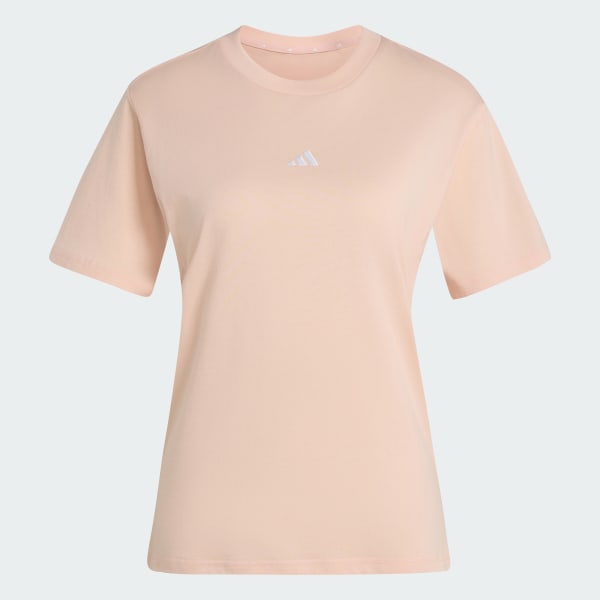 Rose T-shirt coton petit logo Essentials