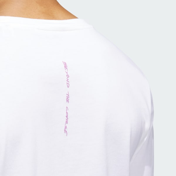 adidas Beyond The Course Graphic Long Sleeve Tee - White | Free