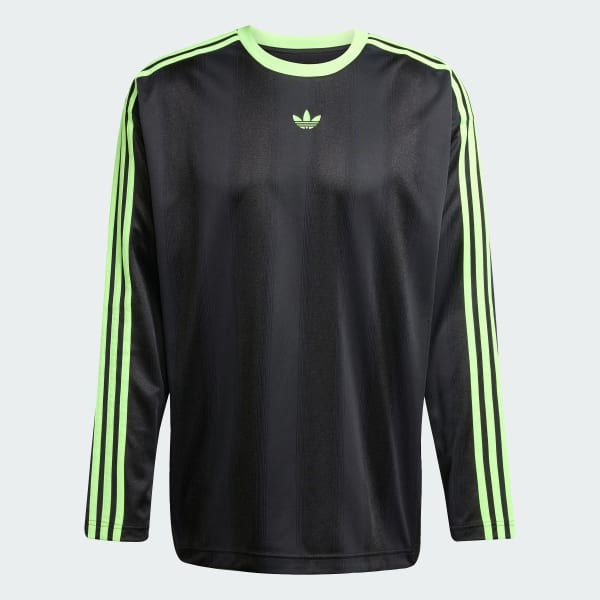 Schwarz adidas Adicolor Jacquard Long-Sleeve Jersey