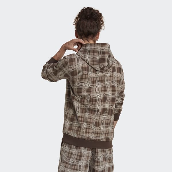 Marron Sweat-shirt à capuche graphique imprimé intégral Reveal DVZ22