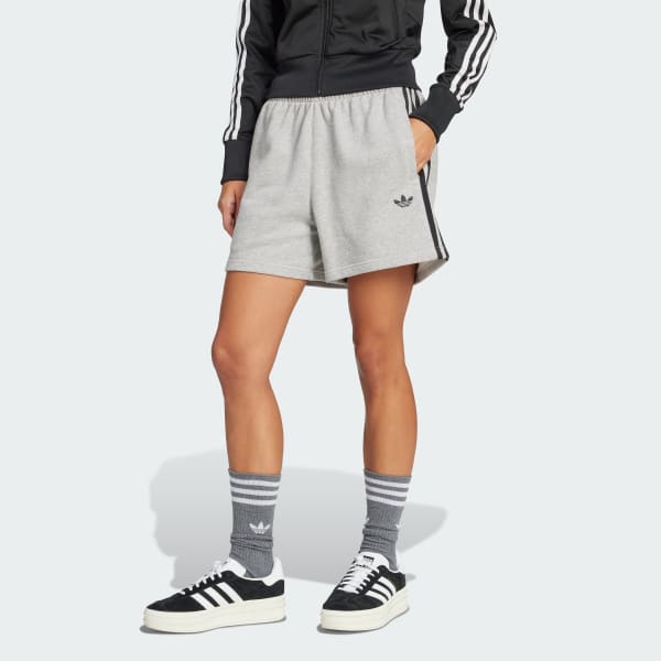 ㄹ 아디다스 아디컬러 3-스트라이프 쇼츠 프렌치 테리 - Grey - JW7399