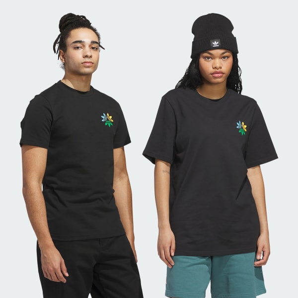 Negro Camiseta Skateboarding Pinwheel Trifolio