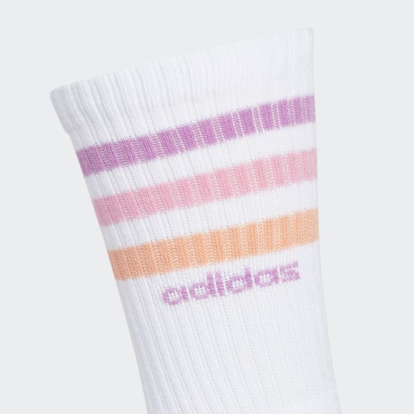 White 3-Stripes Crew Socks 3 Pairs
