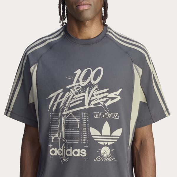 adidas｜x 100 Thieves Tシャツ 柔らかな手触り お洒落 グレー アディダス 100 Thieves Tシャツ - グレー | アディダス ジャパン