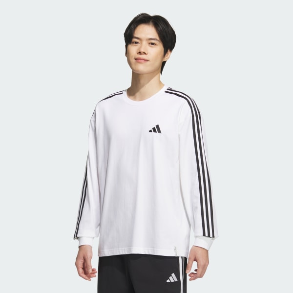 White 에센셜+ 루즈 핏 3S 긴팔 티