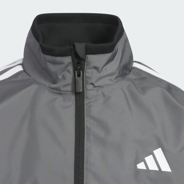 グレー マストハブ ルーズフィット カラーブロック 起毛トリコットウーブン トラックトップ キッズ