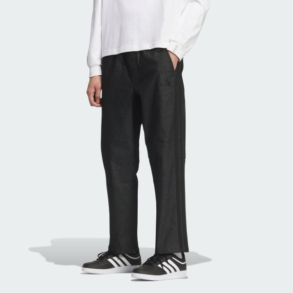 Đen QUẦN DENIM DÀI CO GIÃN ESSENTIALS PLUS DÁNG TIÊU CHUẨN, GẤU MỞ