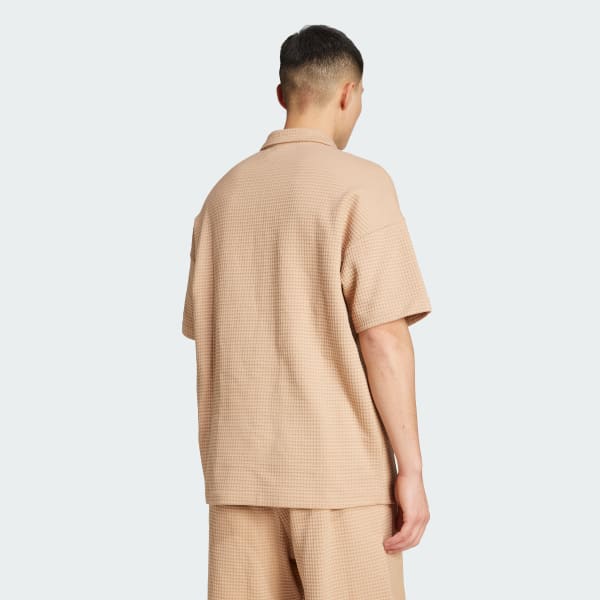 Brown All SZN Waffle Knit Half-Zip Polo