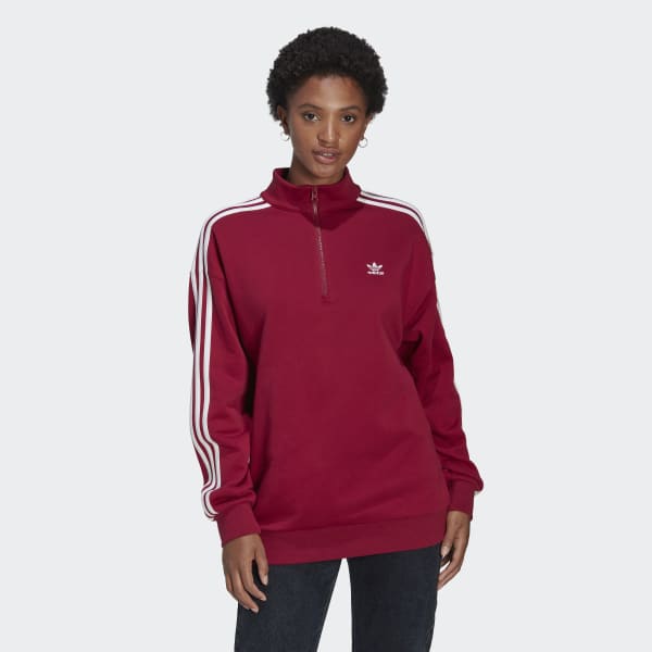 Czerwony Quarter-Zip Sweatshirt ELM72