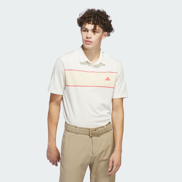 Beige Chest Stripe Polo Shirt