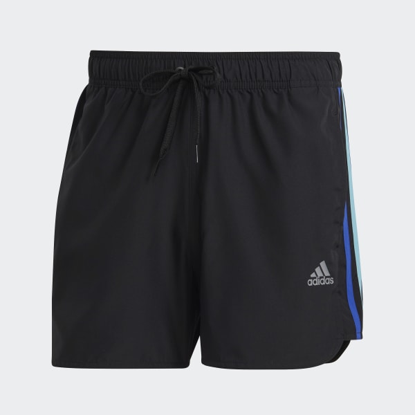 Svart Very Short Length Retro Split Swim Shorts