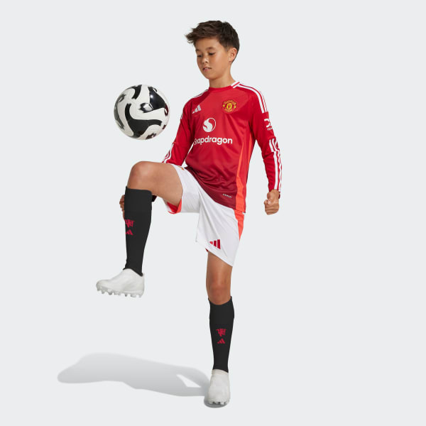 cervená Manchester United 24/25 Long Sleeve Home Jersey Kids