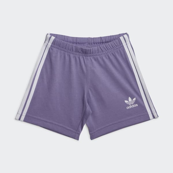 Purpura Conjunto Trifolio Shorts y Polo