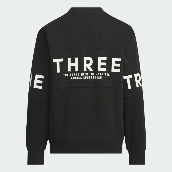 ブラック ワード クルーネック スウェットシャツ キッズ