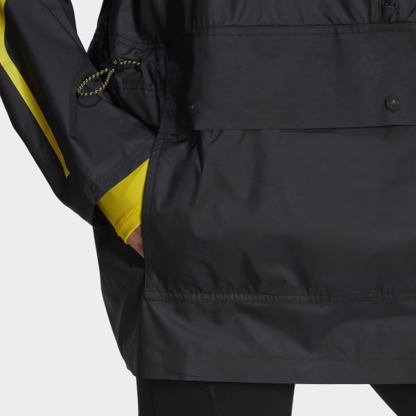 Schwarz adidas by Stella McCartney Half-Zip Mid-Length Windbreaker JLV89