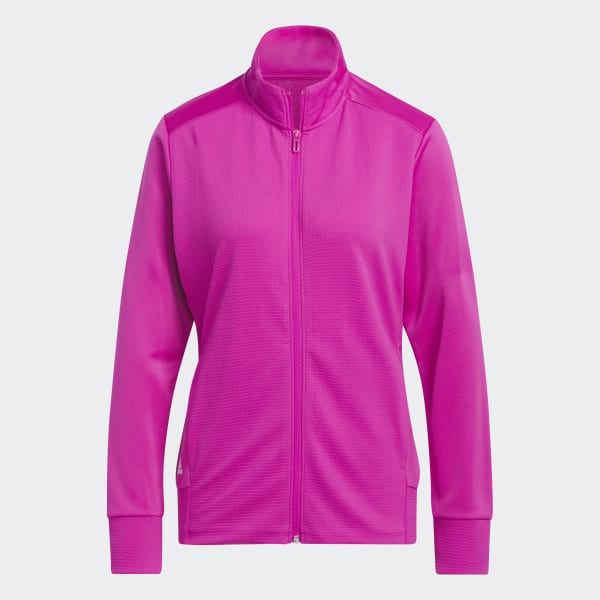 Pink Textured Full-Zip Jacket