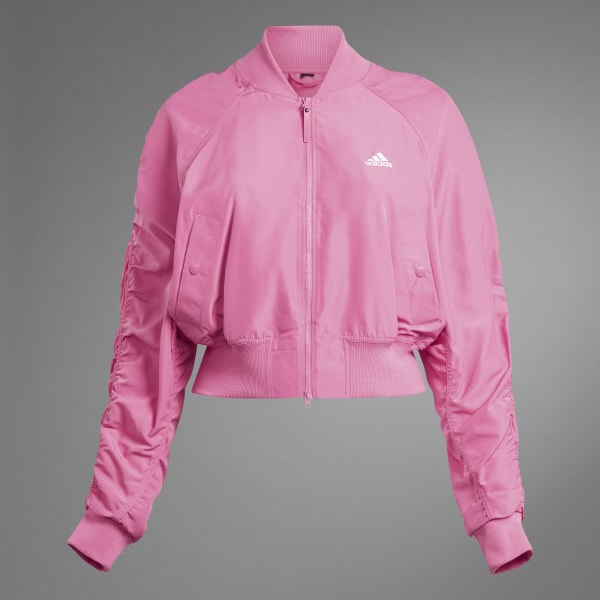 Adidas pink clearance bomber jacket womens
