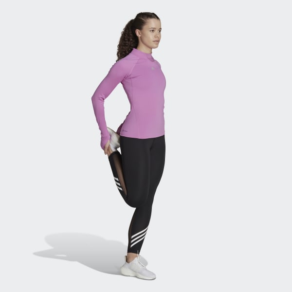fialová Top Techfit AEROREADY Warm Long Sleeve Training