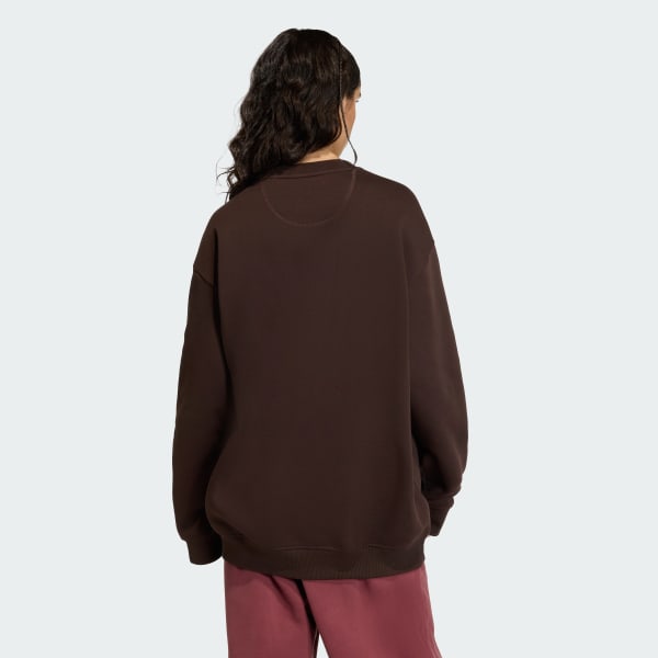 Brązowy Bluza Essentials Fleece Long Oversized Crew