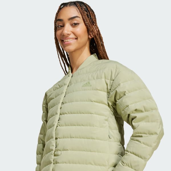 Adidas Women s Helionic Light Down Jacket Green Size Large Polyester