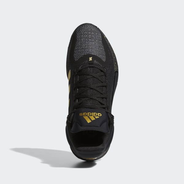 Derrick rose black sales and gold shoes
