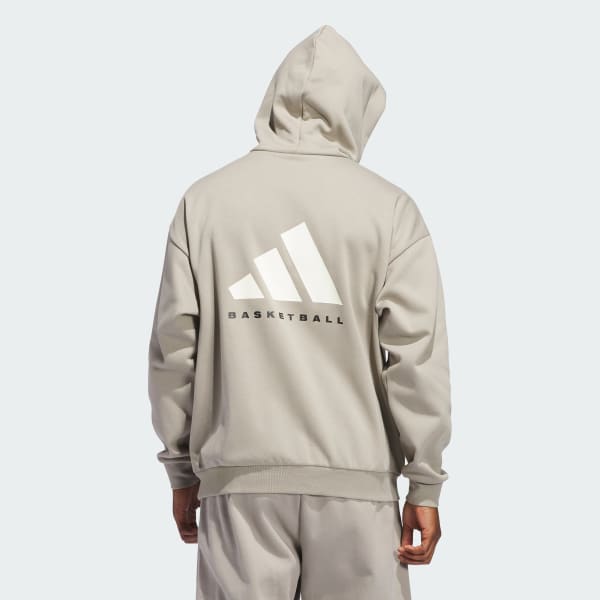 Beige adidas Basketball Fleece Hoodie (Gender Neutral)